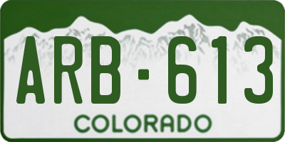CO license plate ARB613