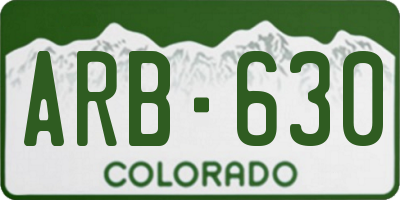 CO license plate ARB630