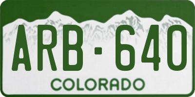 CO license plate ARB640