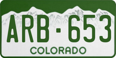CO license plate ARB653
