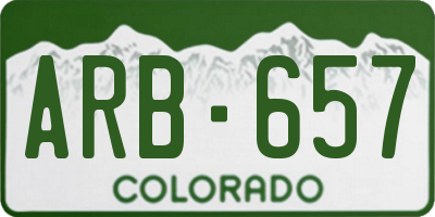 CO license plate ARB657