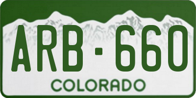 CO license plate ARB660
