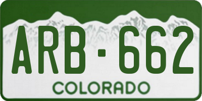 CO license plate ARB662