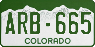 CO license plate ARB665