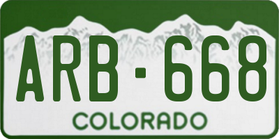 CO license plate ARB668