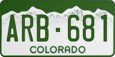 CO license plate ARB681