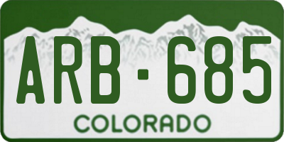CO license plate ARB685