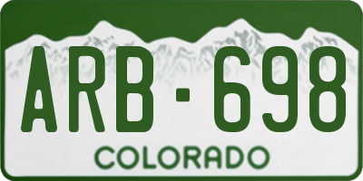 CO license plate ARB698