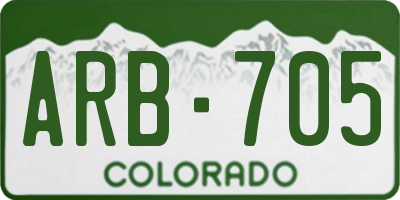 CO license plate ARB705