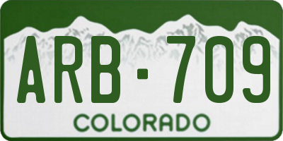 CO license plate ARB709