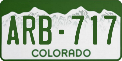 CO license plate ARB717