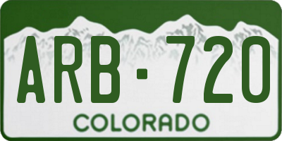 CO license plate ARB720