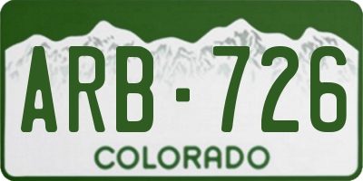 CO license plate ARB726