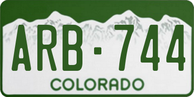 CO license plate ARB744