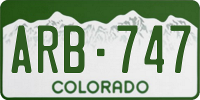 CO license plate ARB747