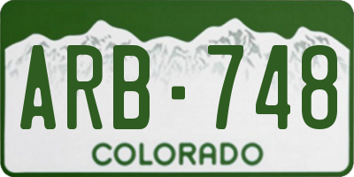 CO license plate ARB748
