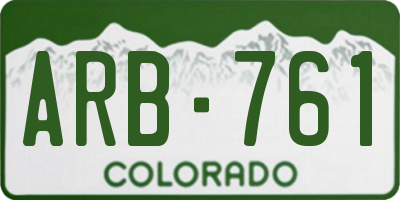 CO license plate ARB761