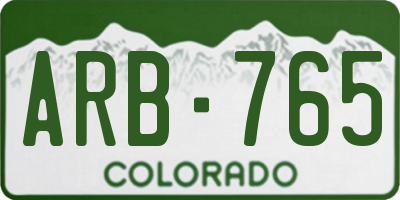 CO license plate ARB765