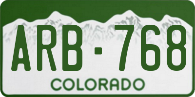 CO license plate ARB768
