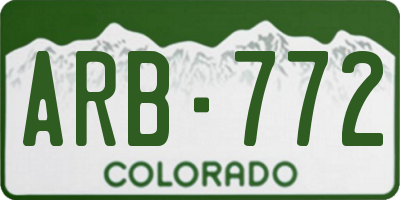 CO license plate ARB772