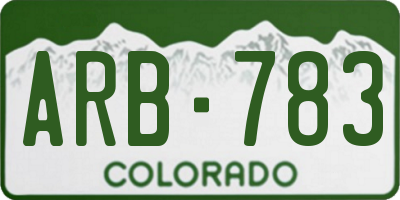 CO license plate ARB783