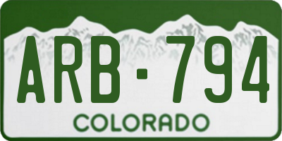 CO license plate ARB794