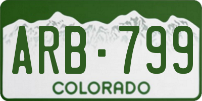 CO license plate ARB799