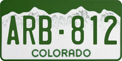 CO license plate ARB812