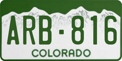 CO license plate ARB816
