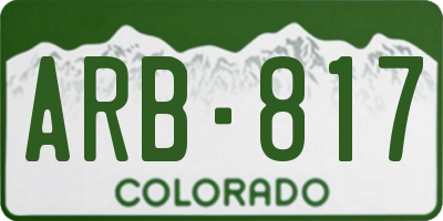 CO license plate ARB817