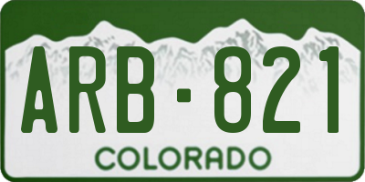 CO license plate ARB821