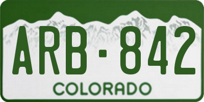 CO license plate ARB842