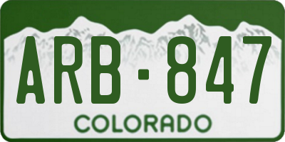 CO license plate ARB847
