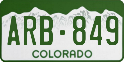 CO license plate ARB849