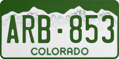 CO license plate ARB853
