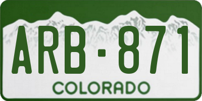 CO license plate ARB871