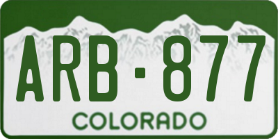 CO license plate ARB877