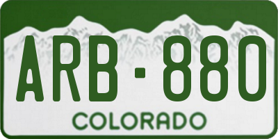 CO license plate ARB880