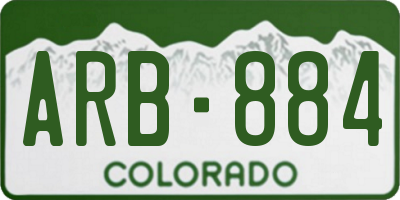 CO license plate ARB884