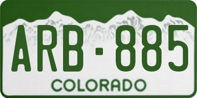 CO license plate ARB885