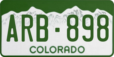 CO license plate ARB898