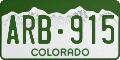 CO license plate ARB915