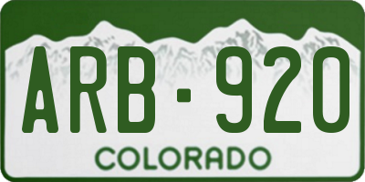 CO license plate ARB920