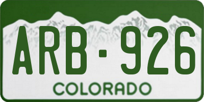 CO license plate ARB926