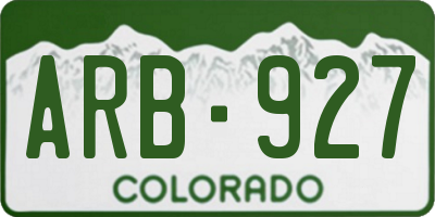 CO license plate ARB927