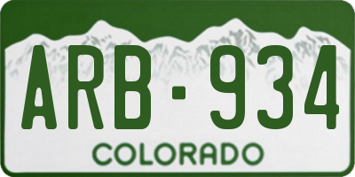 CO license plate ARB934