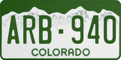 CO license plate ARB940