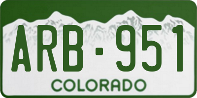 CO license plate ARB951