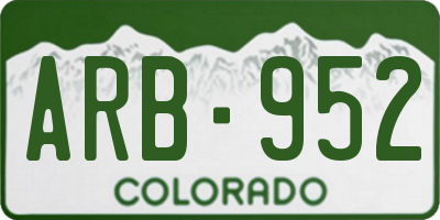 CO license plate ARB952