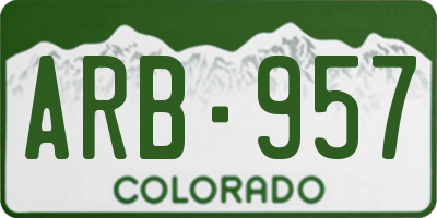 CO license plate ARB957